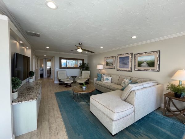 Partial view and short walk thru condo grounds to sand