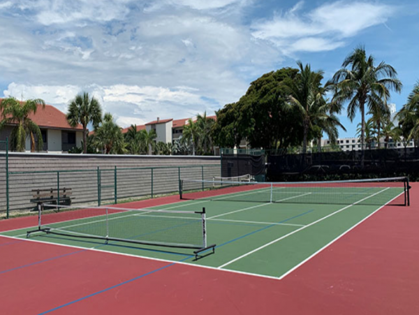 Partial view and short walk thru condo grounds to sand
