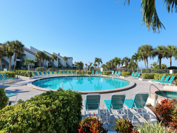 Partial view and short walk thru condo grounds to sand