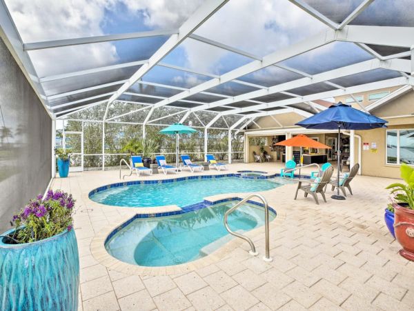 Water Views Cape Coral Vacation Pool Home Four Bedrooms
