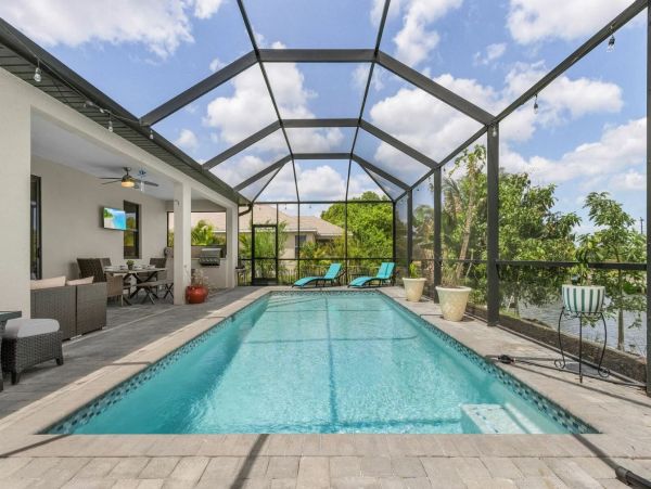 Cape Coral Vacation Home with Private Caged Pool Sleeps 10