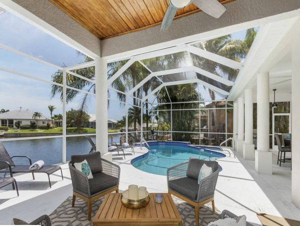 Cape Coral Vacation Pool  Home Four Bedroom