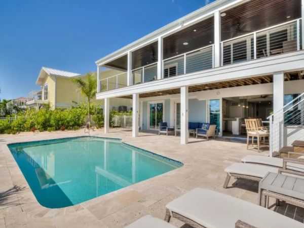 Fort Myers Beach Canal Front Five Bedroom Rental Home