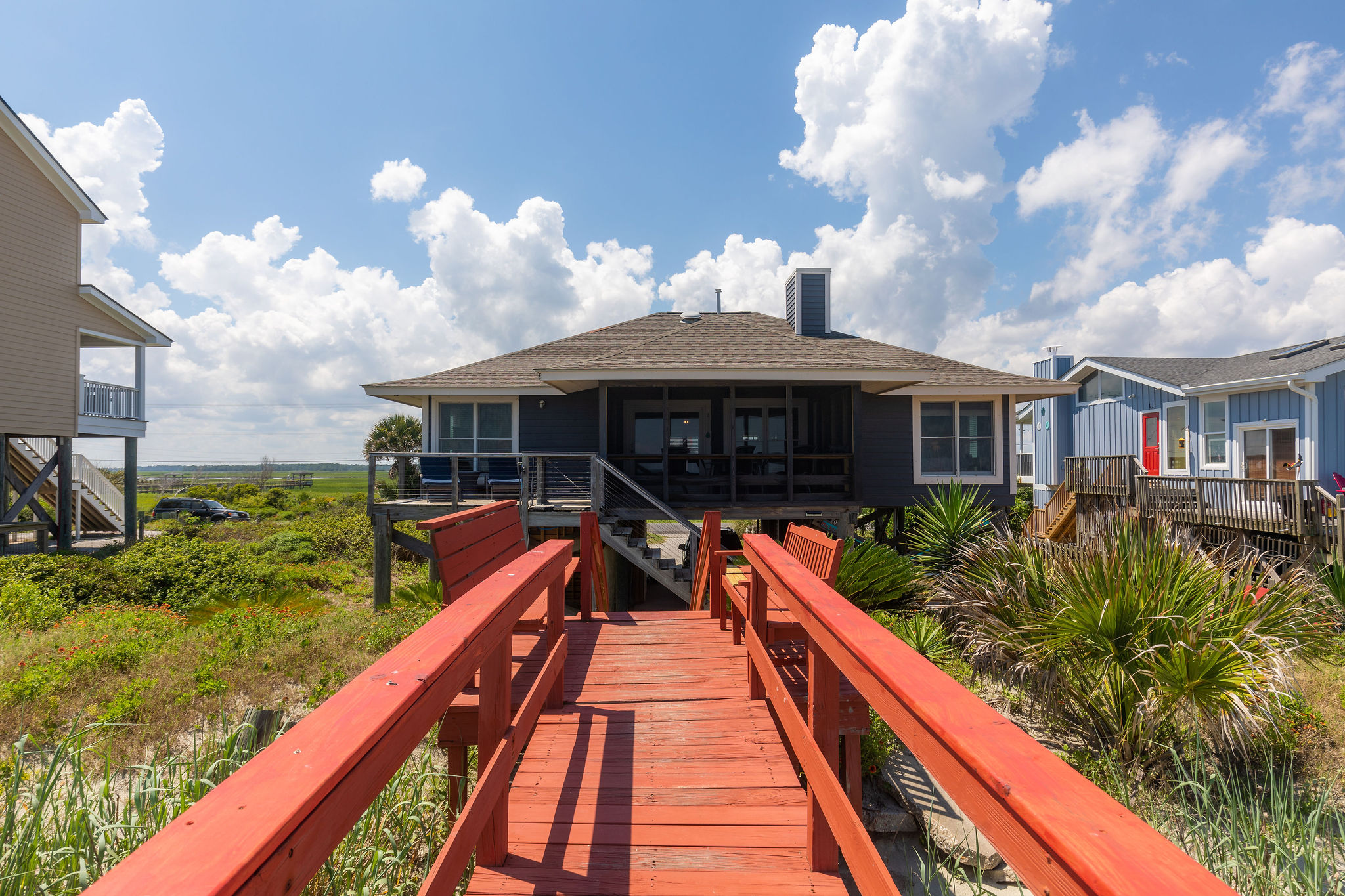 True Folly Beach House with Sandy Beach
