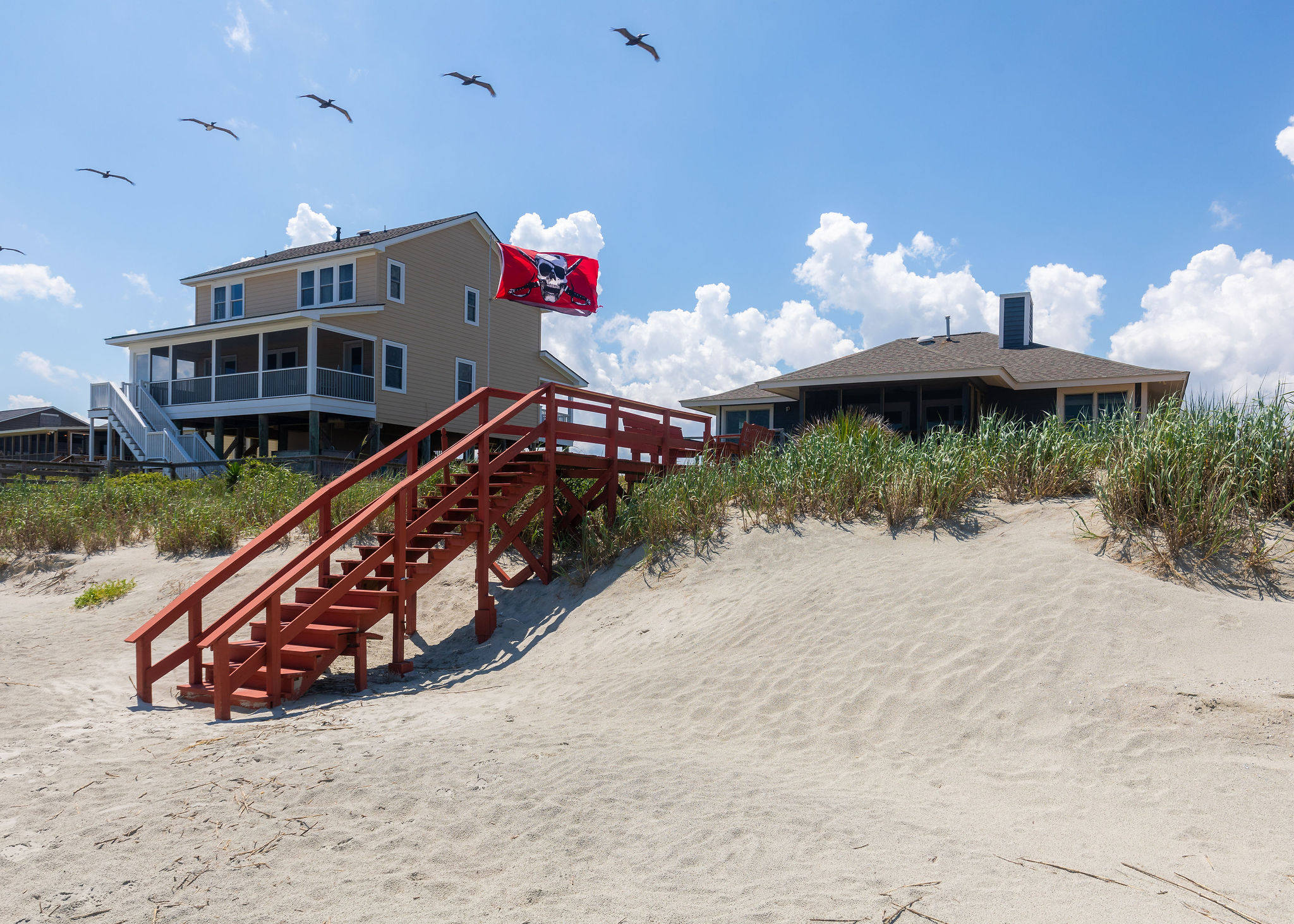 True Folly Beach House with Sandy Beach