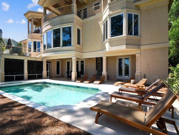 Hilton Head Ocean Front Eight Bedroom Rental Home