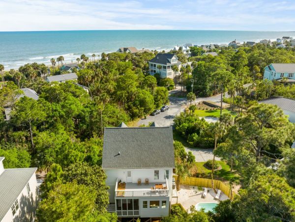 Coastal Chic 6-Bedroom Retreat with Private Pool, Steps from Folly Beach