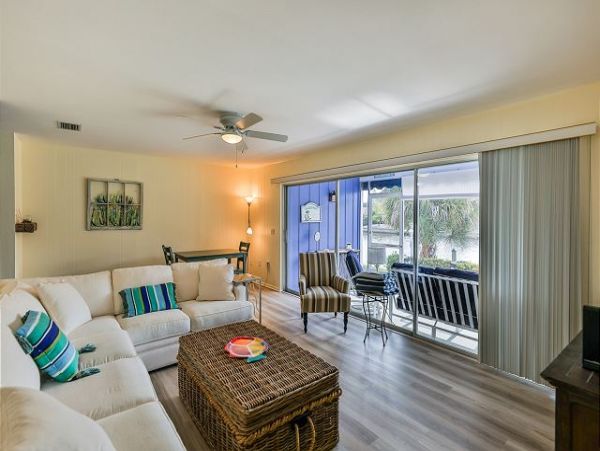 Sanibel 2 Bedroom Condo with Canal Views & Boat Dock
