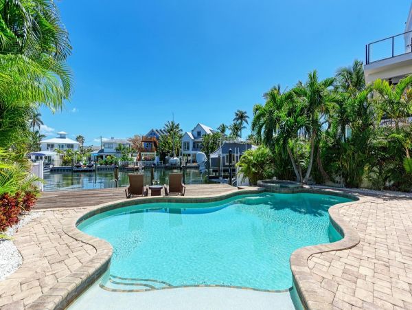 Water Views Holmes Beach Vacation Pool Home Five Bedroom