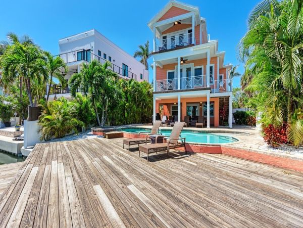 Water Views Holmes Beach Vacation Pool Home Five Bedroom