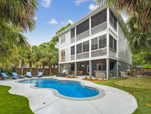 Luxury Isle of Palms Vacation Rental with Pool & Dual Master Suites