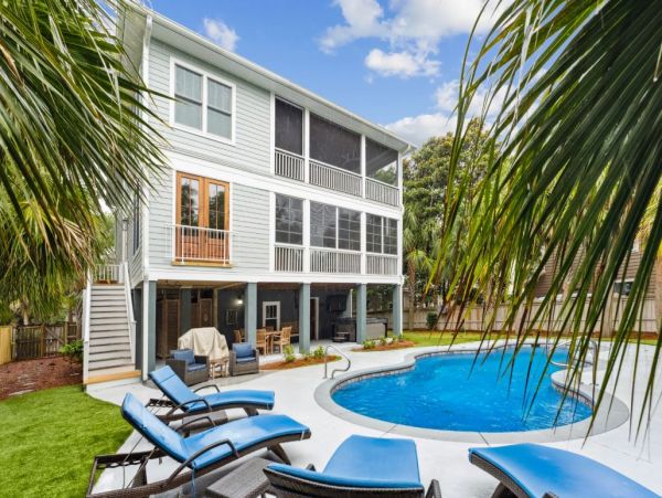 Luxury Isle of Palms Vacation Rental with Pool & Dual Master Suites