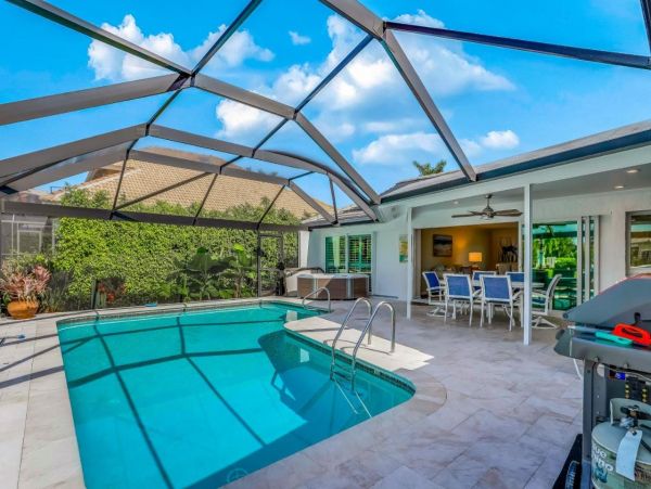 Marco Island Waterfront 3 Bedroom Home with Pool, Spa & Dock