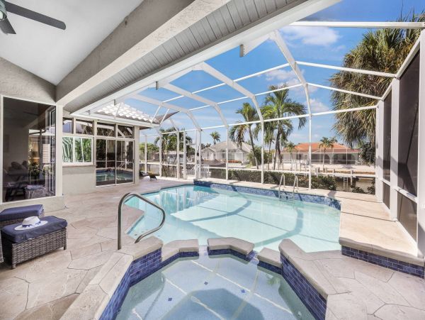 Marco Island 3 Bedroom House with Pool & Canal View