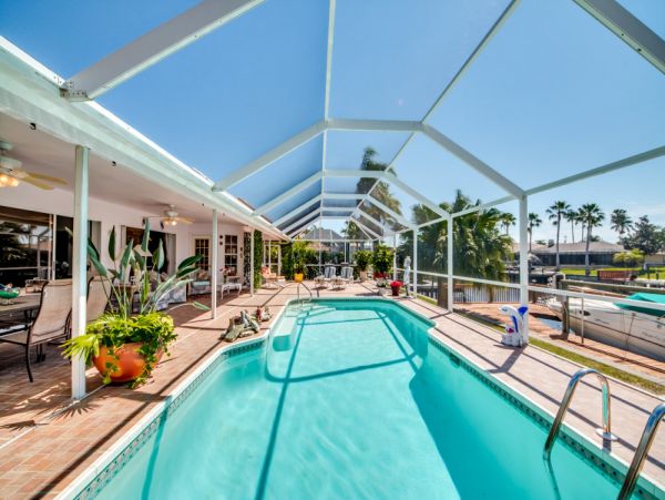 Vacation Home in Cape Coral with Caged Pool and Boat Dock