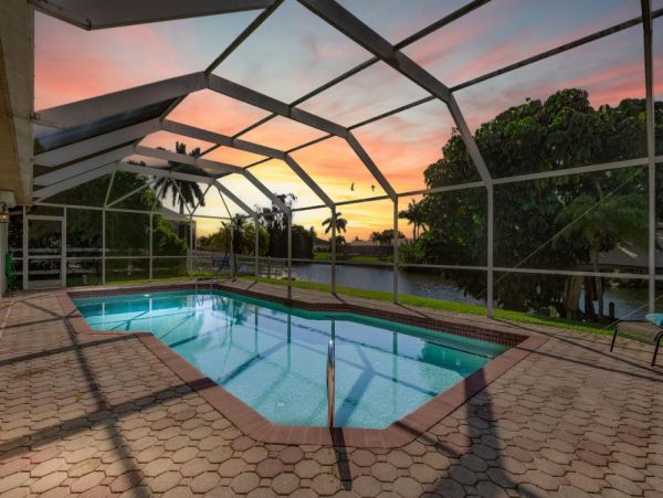 Canalfront 3 Bedroom Pool Home in Cape Coral with Dock