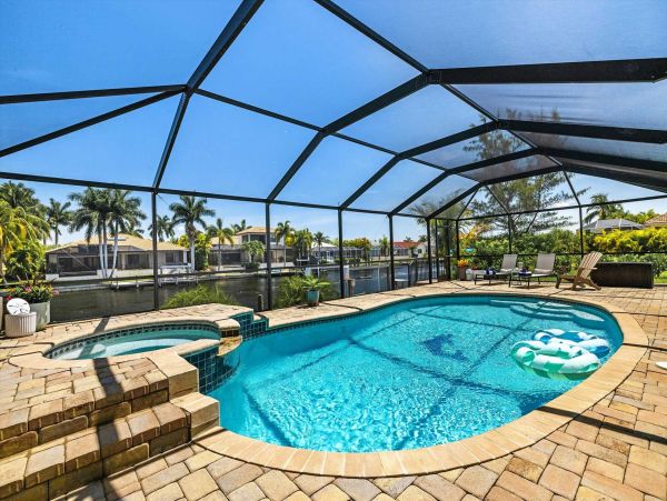 Cape Coral Vacation Pool Home Canal Views Three Bedroom
