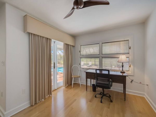 Master bedroom provides a work area with a great view
