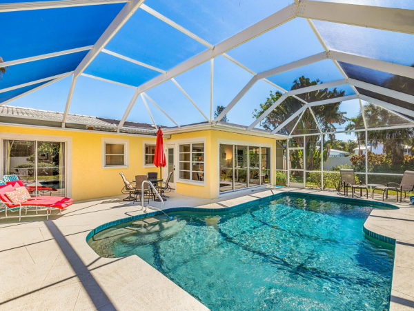 Adorable Two Bedroom Home with Caged Pool & Great Location