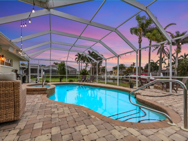 Perfect 4-Bedroom Waterfront Retreat with a Pool in Cape Coral
