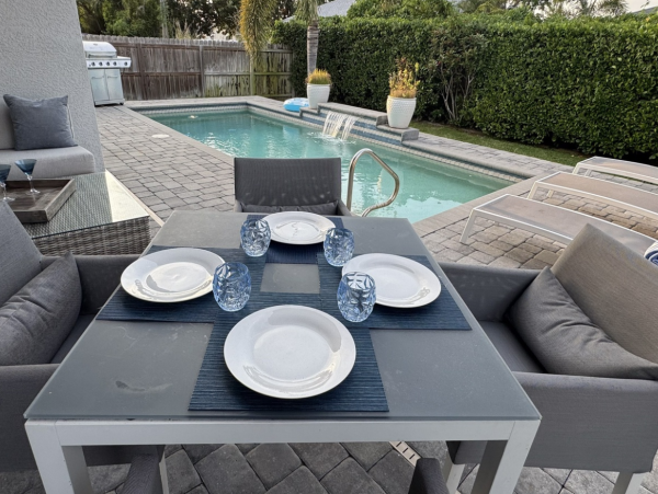 Luxury Three Bedroom Home with Private Heated Pool and Spacious Outdoor Seating Area