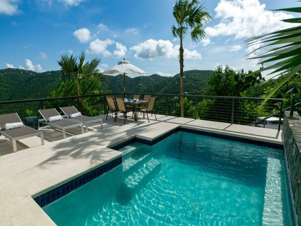 St. John Vacation Pool Home Four Bedroom Ocean Views