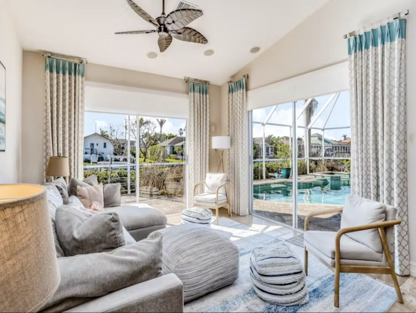 Marco Island Canalfront Four Bedroom Home with Caged Pool