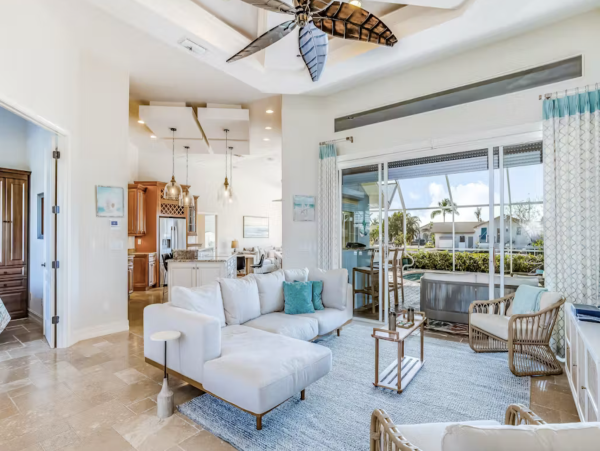 Marco Island Canalfront Four Bedroom Home with Caged Pool