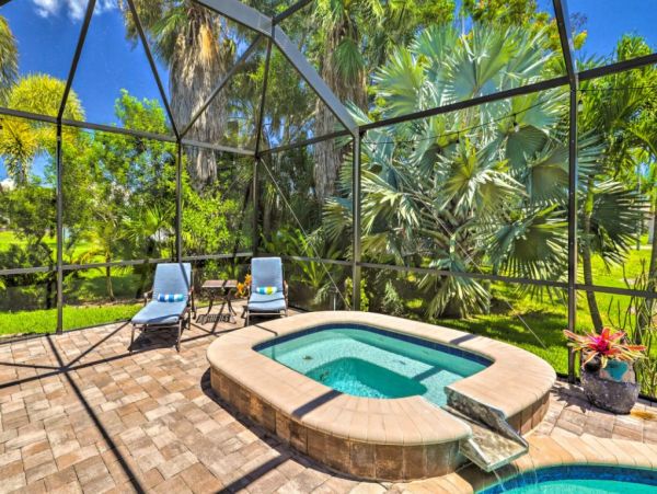Cape Coral Three Bedroom Rental Home with Pool and Hot Tub