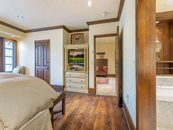 The master bedroom is located on the entry level.