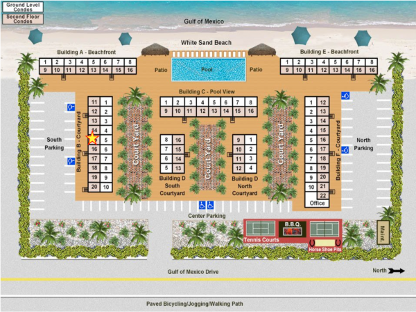 2nd floor courtyard view Beachside Condo