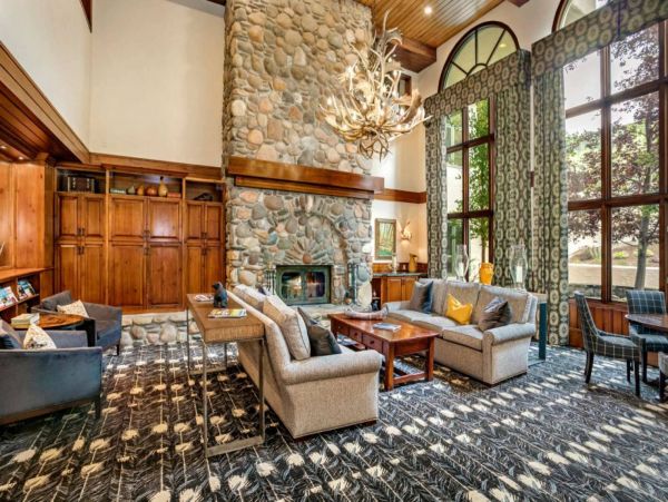 Soak in the mountain views and the warm fire in the lobby.