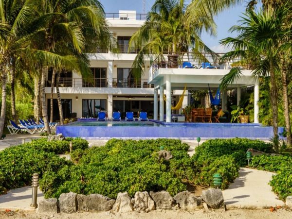 Oceanfront Luxury Vacation Villa in Tulum 1500sq ft Pool Staff