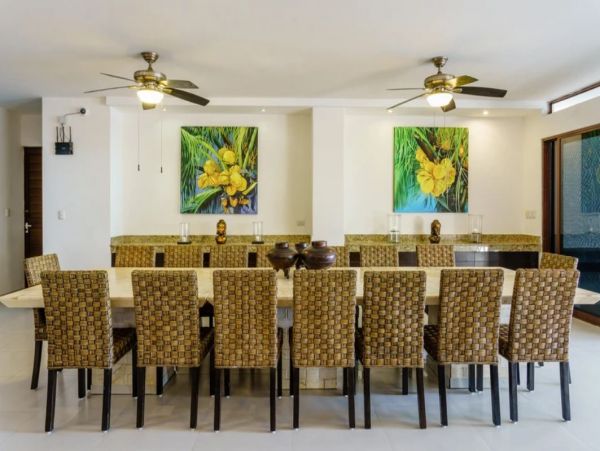 Oceanfront Luxury Vacation Villa in Tulum 1500sq ft Pool Staff