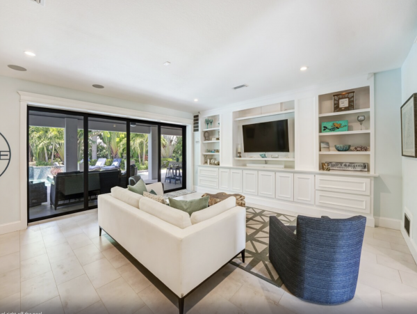 Living room - lower level right off the pool.