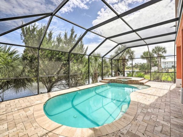 Seven Bedroom Walk to Beach Vacation Pool Home in Palm Coast