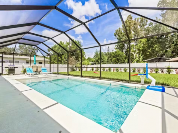 3 bedroom House with heated saltwater pool and game room