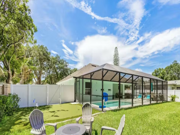 3 bedroom House with heated saltwater pool and game room