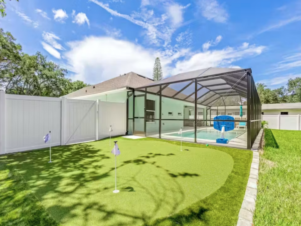 3 bedroom House with heated saltwater pool and game room