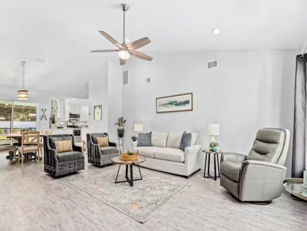 3 bedroom House with heated saltwater pool and game room