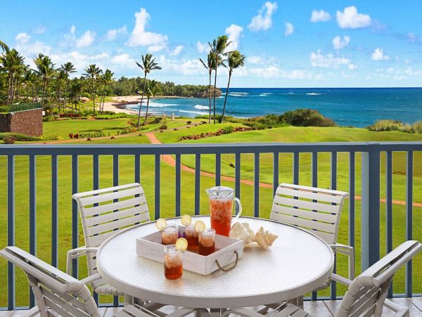 Poipu Ocean View Condo Near South Shore Beaches