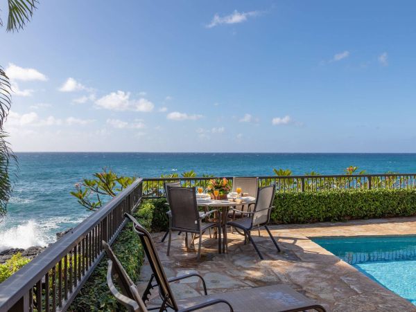 Poipu Luxury Ocean Front Estate Private Pool Main House & Guest Cottage