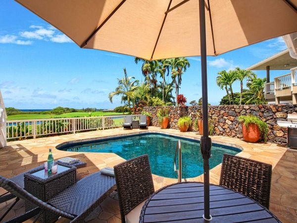 Luxury Golf Course Retreat with Ocean Views & Private Pool in Poipu