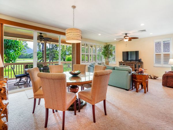 Princeville Vacation Home Three Bedroom Walk to Beach