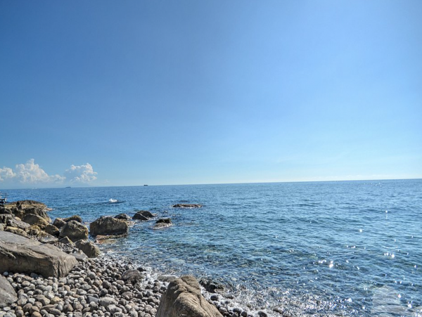 A Charming villa set into the cliff, sheer above the sea
