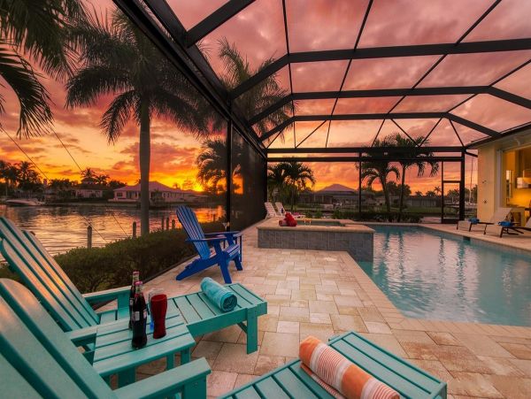 Modern Cape Coral Vacation Pool Home Four Bedroom