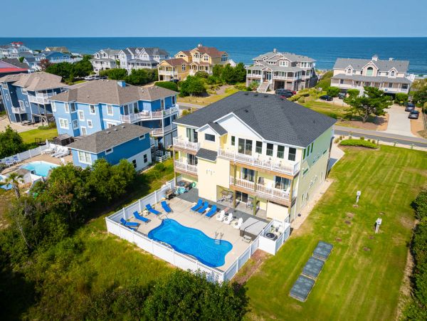 Steps to Beach Vacation Home in Corolla Sleeps 32 Guests