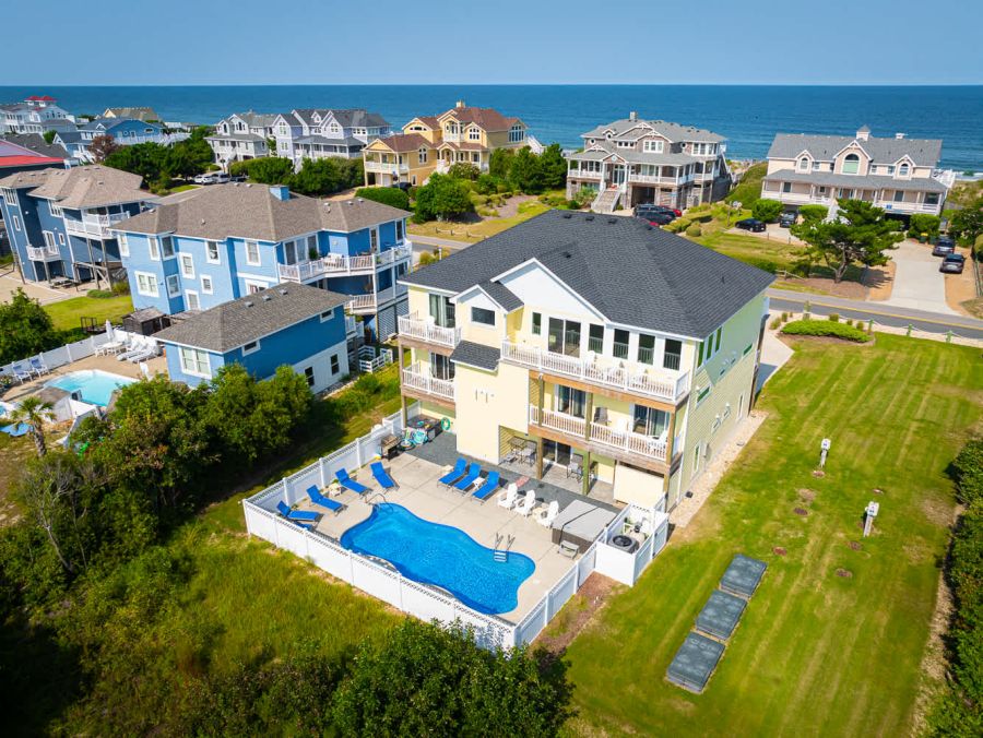 Steps to Beach Vacation Home in Corolla Sleeps 32 Guests
