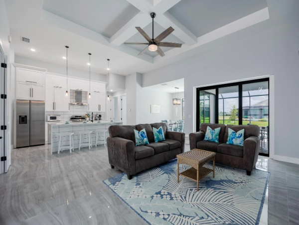 Cape Coral Coastal Elegance Retreat with Caged Pool and Scenic Views