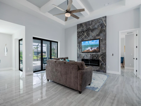 Cape Coral Coastal Elegance Retreat with Caged Pool and Scenic Views